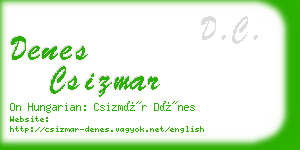 denes csizmar business card